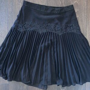 French Connection Black Knee-Length A-Line Skirt